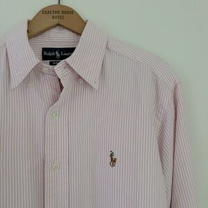 Ralph Lauren Pink Striped button down Shirt